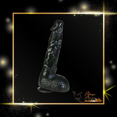 8 inch Black  Realistic Non Vibrator With Suction Cup RSNV-018
