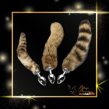 Fox Tail Brown Plated Metal Anal Plugs AD-020
