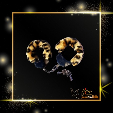Fetish Fantasy Furry Cuffs in Leopard BDSM-005