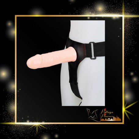 LeLuv 8 Male Hollow Vibrating Strap On SO-016
