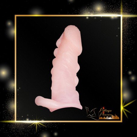 Solid Dotted Head Penis Extension Sleeve Skin Color PES-027